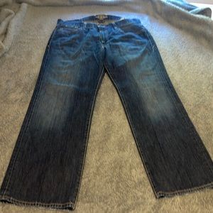 Lucky Brand Jeans Womens Sz 34/30 Mid Rise Authentic Skinny Dark Wash Denim Blue